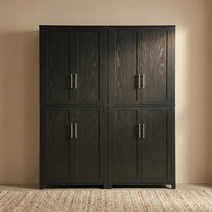 Casaphoria Kitchen Pantry Cabinet, 67" Tall Freestanding Storage Cabinet with 4 Adjustable Shelves, 28" W x 15" D for Kitchen Pantry Organization (Black, Single)