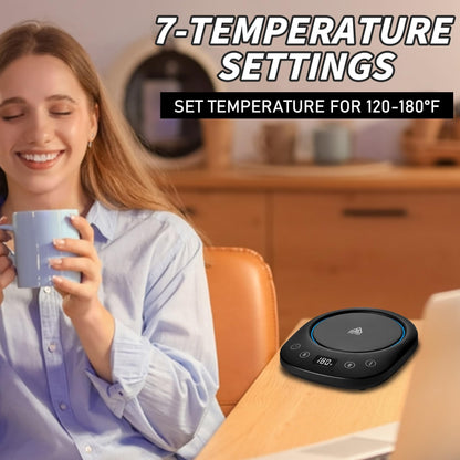 Coffee Mug Warmer, 7 Temp Settings 1-12H Timer & Fast Heating, Auto Shut Off Coffee Mug, Beverage, Milk, Tea Warmer (Black)