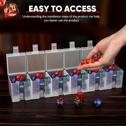RHCOM Bead Organizer with 3 Organizers 18 Locking Compartments, Clear Board Game Token Organizer for DND Dice, Beads, Buttons, Pins, Jewelry and Craft Supplies, Durable Clear Lid