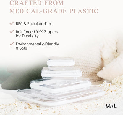 Maple & Lark Bliss Bins - Clear Zipper Case for Storage - Professional-Grade Plastic Pencil Case, Toiletry Pouch,