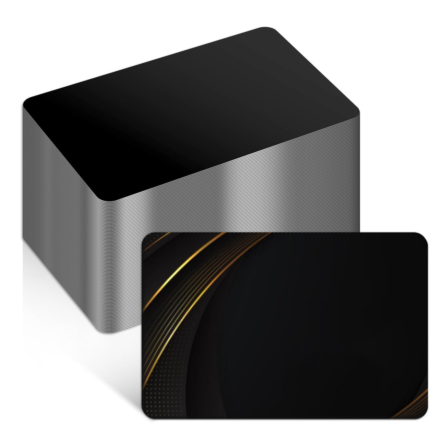 JJUNW 50 Pcs Blank Metal Business Cards 0.8 mm Thickness Metal Laser Engraving Cards Aluminium Cards Blanks for House Office Customer DIY Gift Plate Invitations (3.4 x 2.1 Inch)