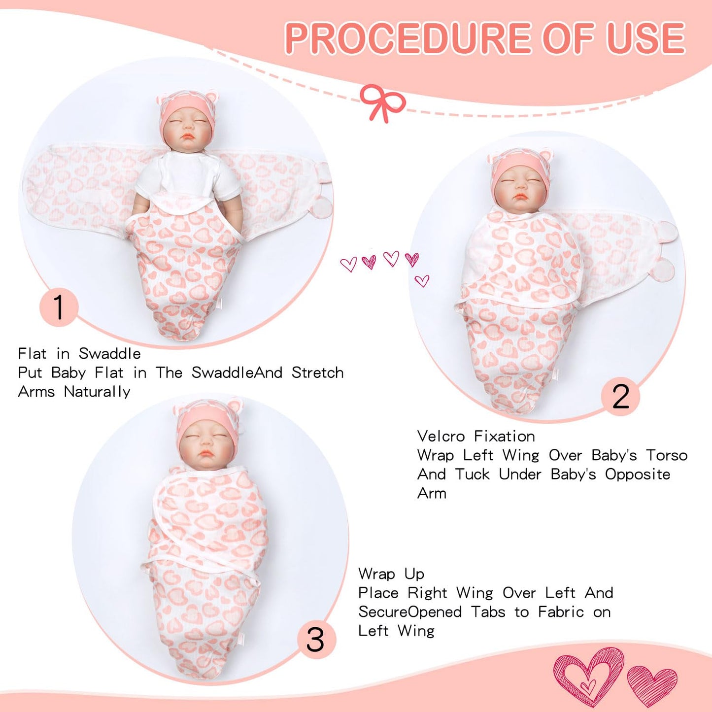 Reborn Baby Doll Clothes 17-22 Inch Reborn Doll Clothes Accessories for Baby Doll Clothing (Purple & Pink Blanket )