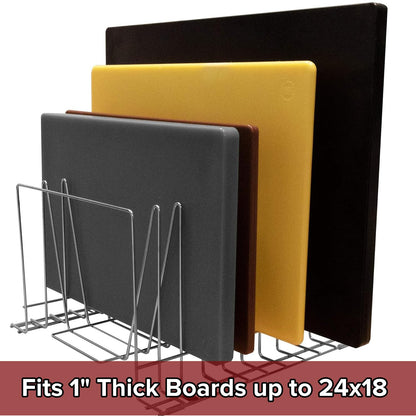 Thirteen Chefs Stainless Steel Cutting Board Rack - Ten 1" Slots fits Baking Sheets, Pans and Lids - Commercial Grade Organizer and NSF Stamped for Restaurants and Kitchens