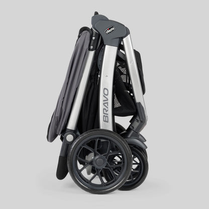 Chicco Bravo 3-in-1 Trio Travel System, Bravo Quick-Fold Stroller with KeyFit 30 Infant Car Seat and Base, Brooklyn/Navy