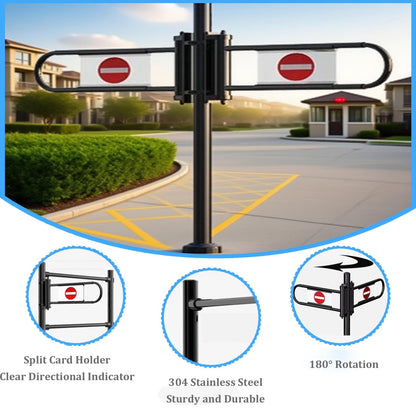 Stainless Steel Supermarket Cashier Counter Safety Gates - 1-Way Pedestrian Access Door Automatic Closing Swing Gate for Libraries (Black 200x100cm 6.3cm)