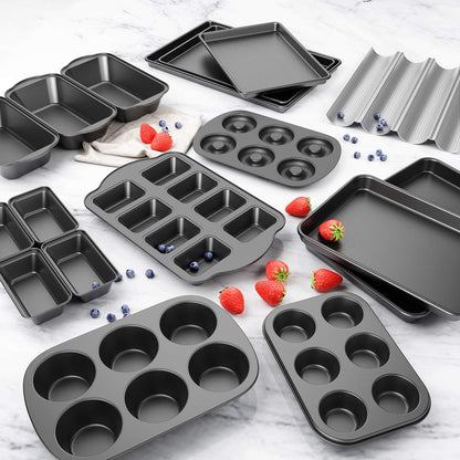 Tiawudi Non-Stick 6-Cavity Donut Baking Pans, Set of 3, Makes Individual Full-Sized 3 1/4" Donuts