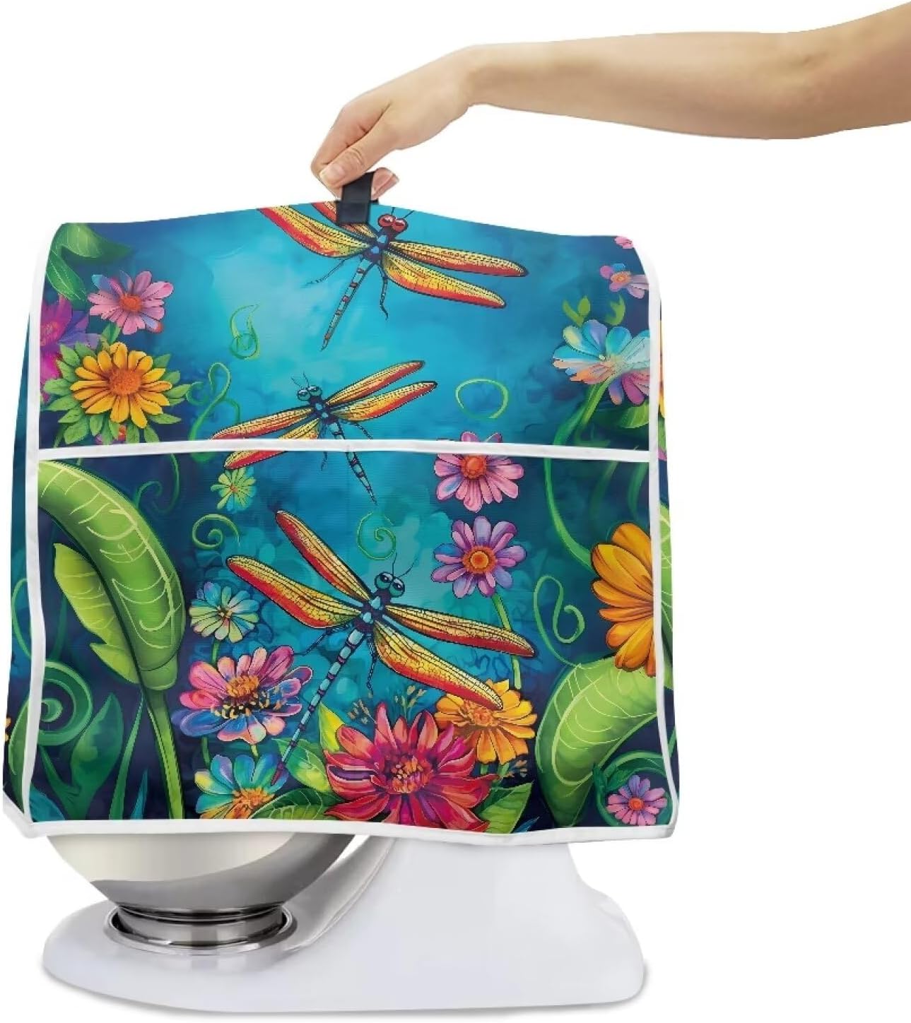 Dragonfly Stand Mixer Cover for Kitchen Aid Mixers, Accessories with Pockets, Suitable for Kitchen Mixer Cover