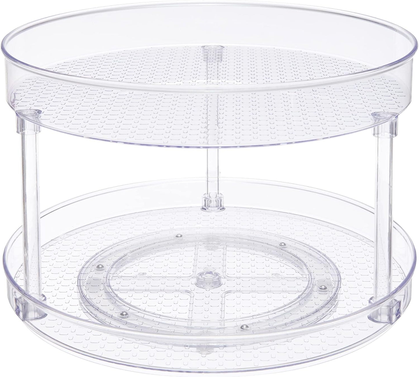 2 12" Amazon Basics Tier Lazy Susan Turntable Organizer for Condiments, Diameter, Clear