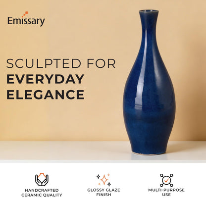 Emissary - Bottle Vase, Blue 8.5x23 H
