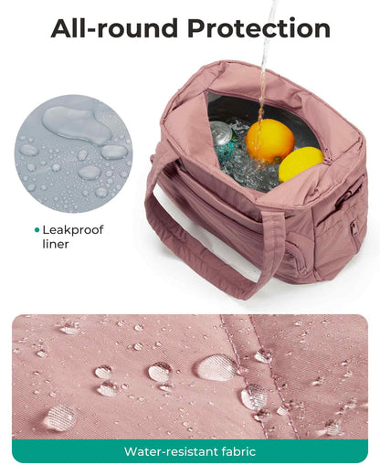 BAGSMART Lunch Bag Women Large Lunch Box Insulated Tote Bag with Multi-Pockets Quilted Puffy Tote for Work, Outdoors