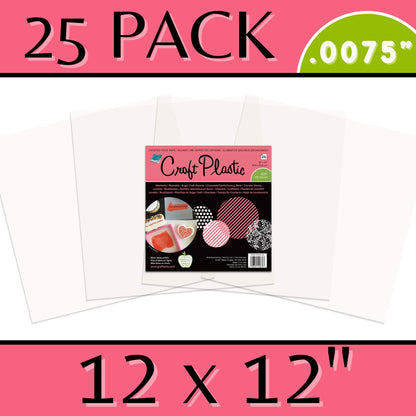 Grafix Food Safe Craft Plastic Film – Reusable .0075” Thick Translucent Film, Perfect for Sugar Craft Stencils, Cookie and Cake Decorating, Chocolate Work, and More, Frosted, 12 x 12”, Pack of 25