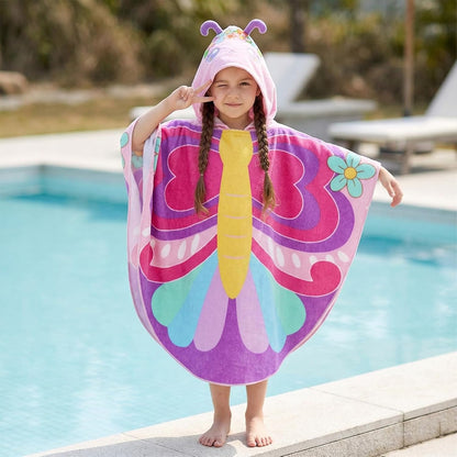 Towel,100% Swimming, 3-6 PinkSheep Kids Beach Cotton Bath Towel with Hooded, Super Absorbent Girl Poncho Towel