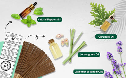 100 Pcs Farm Raised Candles - USA Made Mintronella Natural Mosquito Repellent Sticks for Outdoor Insect