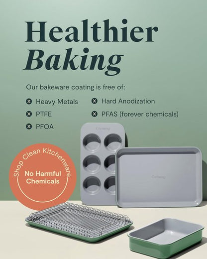 Caraway Mini Bakeware Set - Non-Stick, Non-Toxic Ceramic Coating - Compact Pans for Small Kitchens - Black