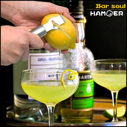 HAMOER Lemon Zester Grater Channel Knife Handheld for Bar Kitchen full Stainless Steel tool set