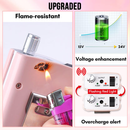 Makartt Nail Drill Professional: 60W 35000RPM Electric Nail File with Coreless Motor, 2 in 1 Desktop & Portable, Drill Bits and LCD Display for Acrylic Gel Nails, Nouvella Pink