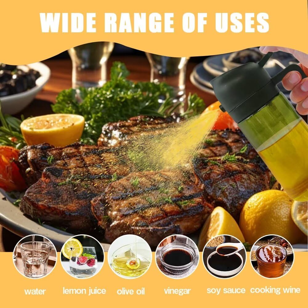 HWHIEUAIK Kitchen Maiden 2 in 1 Oil Dispenser, New Kitchenmaiden 2 In 1 Oil Sprayer for Cooking，Olive Oil Dispenser Bottle Spray And Pour for Air Fryer, Salad, Frying, BBQ
