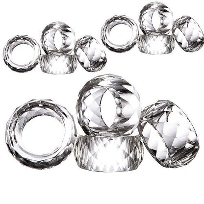 Donoucls Crystal Napkin Ring Holders - 2 Inch Set of 12, Table Party Wedding Set Christmas Decorations for Dinner