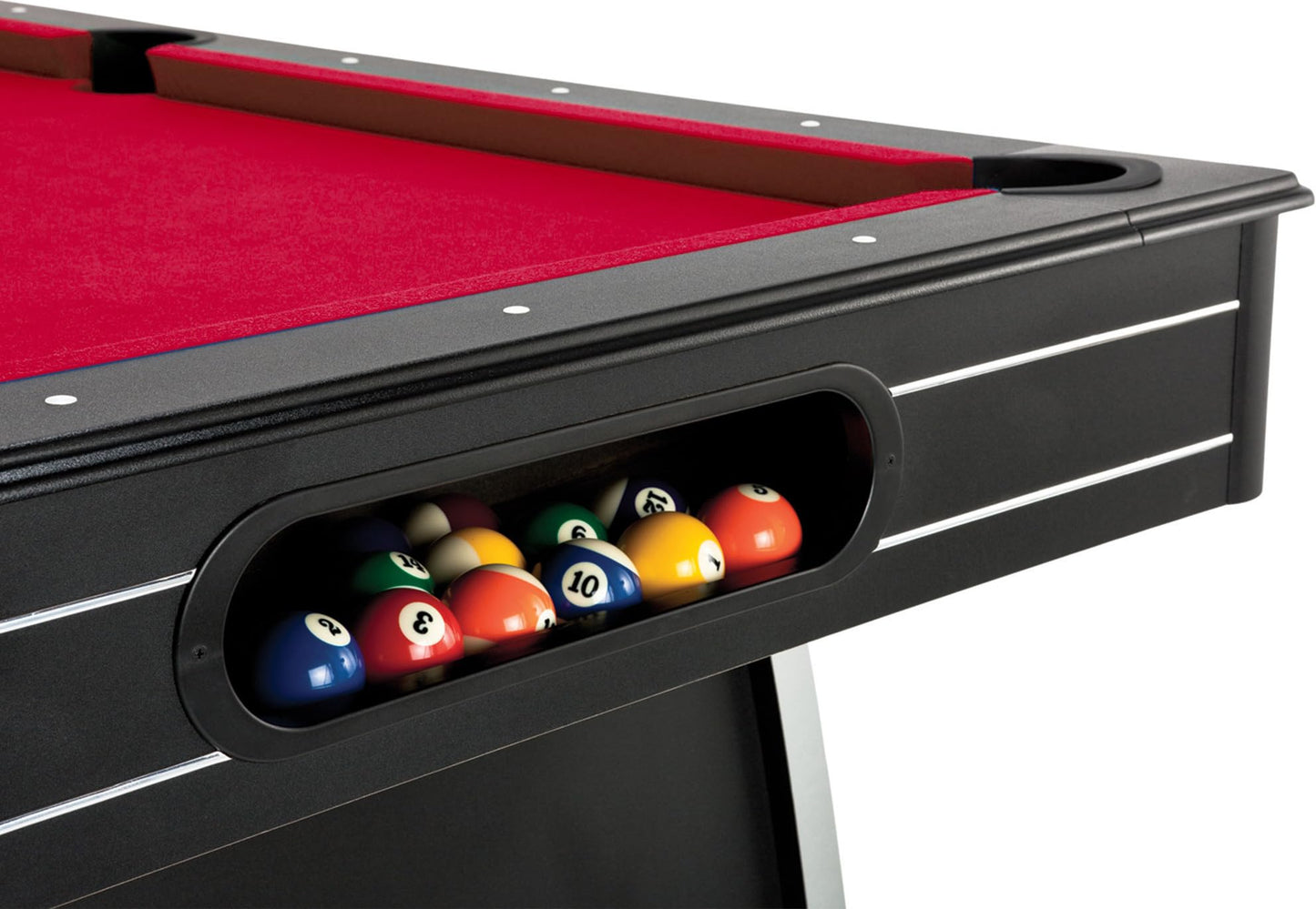 Fat Cat Tucson 7 Foot Pool Table with Automatic Ball Return, Billiard Table with Arcade Style Black Finish, 818 Bumpers, Includes Cues and Balls