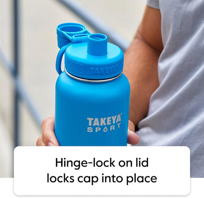 Takeya Sport 32 oz Triple Wall Insulated Stainless Steel Water Bottle - Ice Blocking Spout Lid