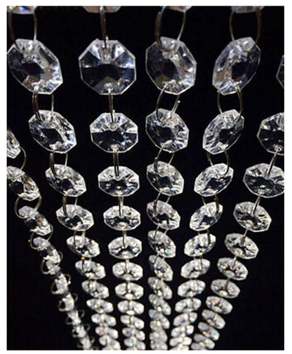 WAZHRMGHG 99FT Clear Acrylic Crystal Garland Strands Hanging Chandelier Bead Chain Ornament String Decorations for Manzanita Centerpiece Christmas Tree Wedding Party Celebration (99FT(30M))