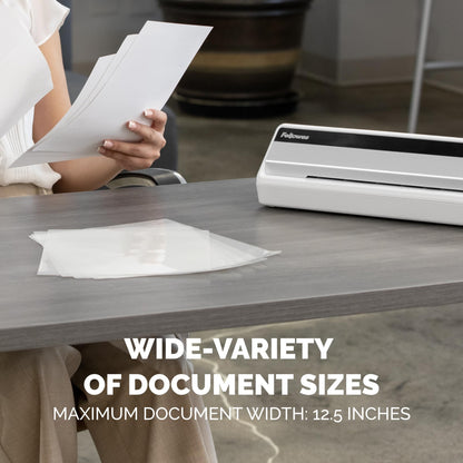Fellowes Saturn 125 Thermal Laminator Machine for Home or Office with Pouch Starter Kit, 12.5 Inch, Fast Warm-Up, Jam-Free Design (5736601)