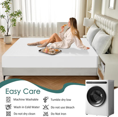 Waterproof Mattress Protector Full, Breathable 3D Air Fabric Cover, Noiseless Pad Fits Up to 18'' Deep Pocket Mattress