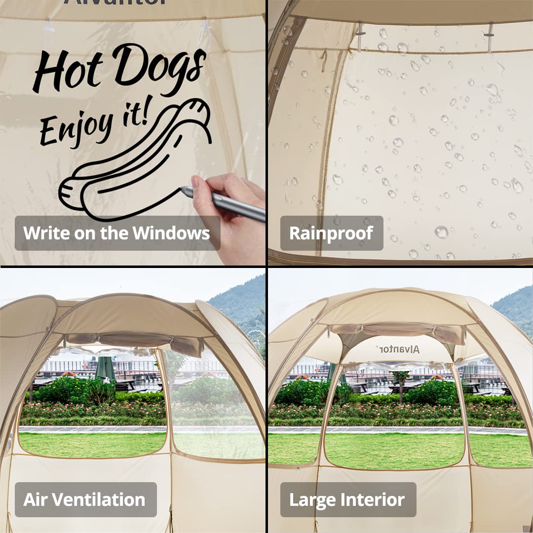 Alvantor® Pop Up Canopy Tent - Vendor Booth Event Tent - 12x12 Pop Up Canopy for Commercial Activity - Camping Gazebos - Beige