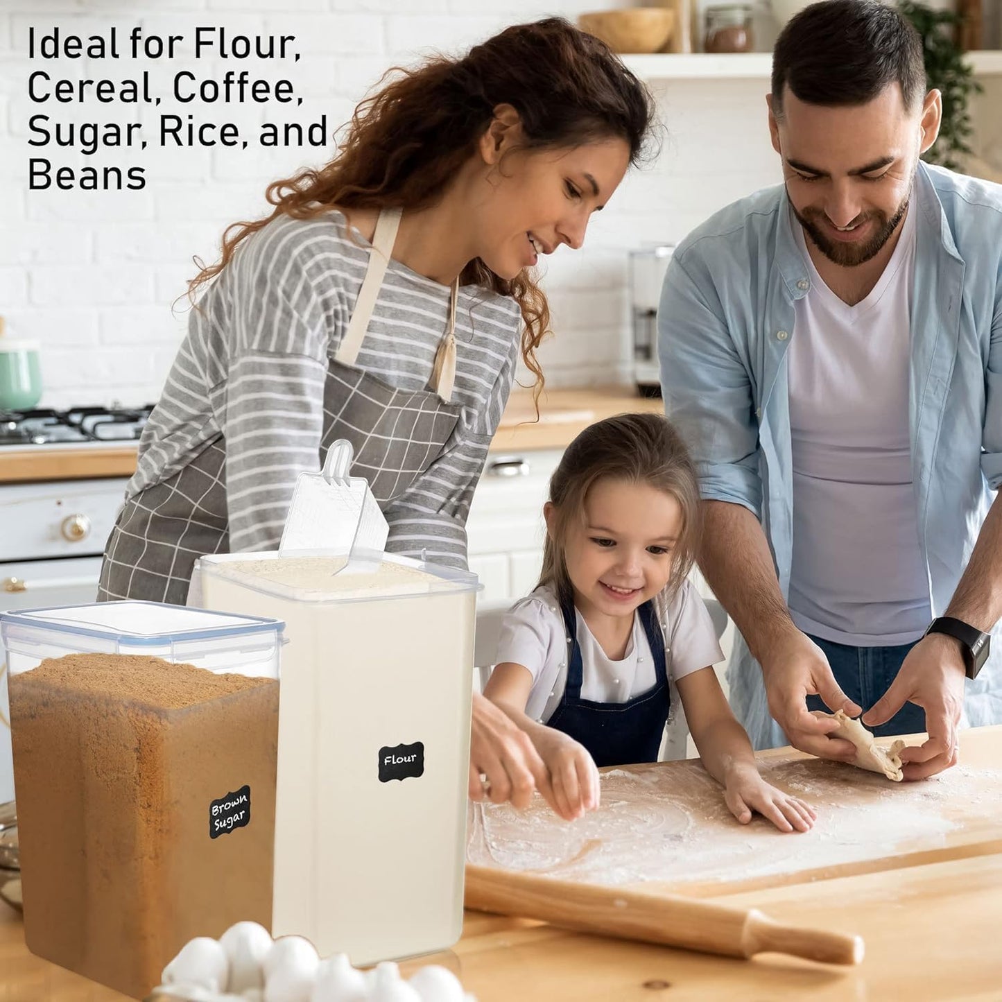 2 [8.5L 287 Oz] Flour Storage Container PC / Extra Large Food Storage Containers with Lids - Airtight, Leak Proof