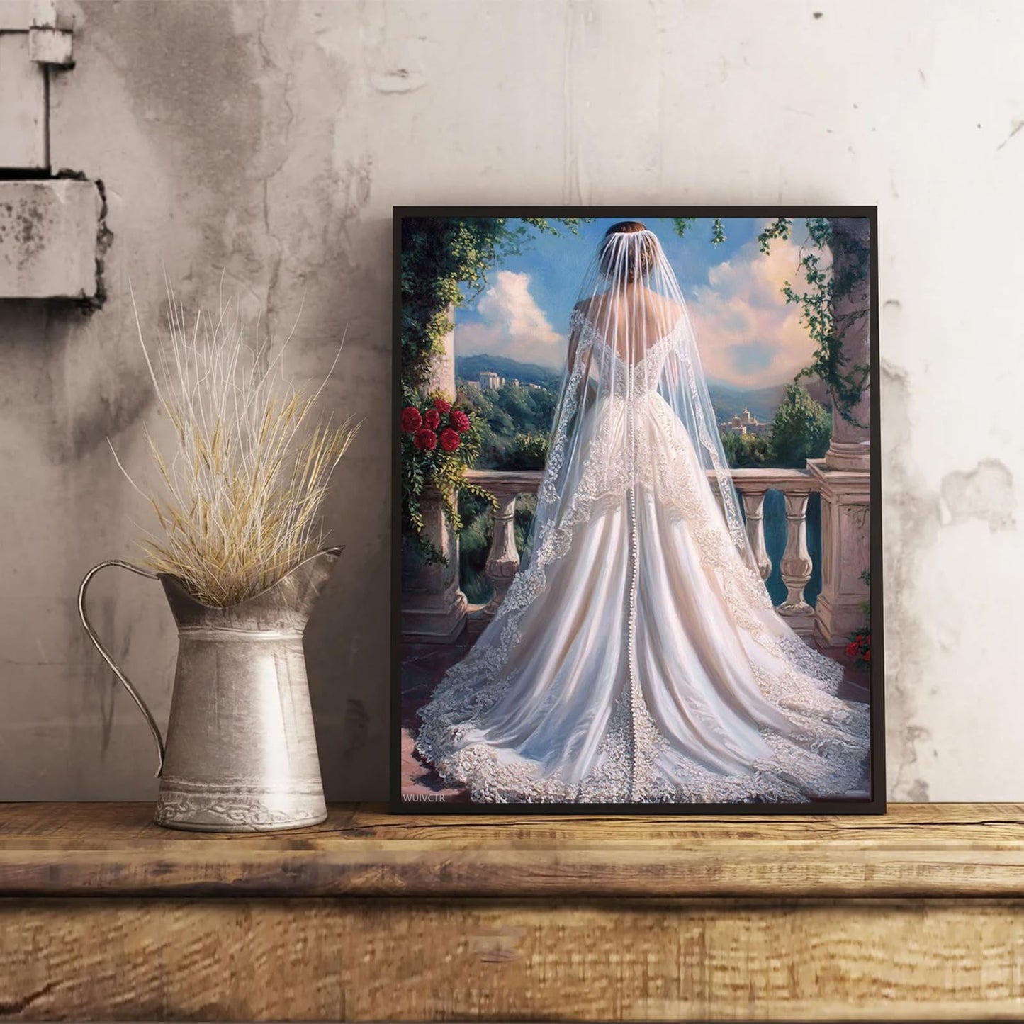 WUIVCTR Wedding Dress Paint by Numbers Kit for Adults, 16" x 20" Canvas Painting Kit for Beginners, Modern Aesthetic DIY Paint by Number on Canvas for Home Wall Decor