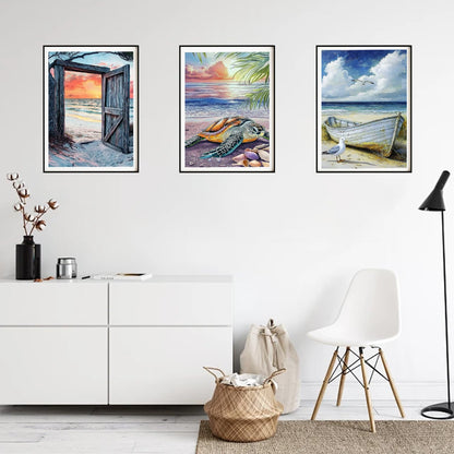 DOZEEZOP 6 Pack 5D Diamond Painting Kits for Adults, Diamond Art Kits for Adults Beginners of All Ages, Round Full Drill Arts and Crafts Gems Home Wall Decor 12x16 Inches Beach Landscapes