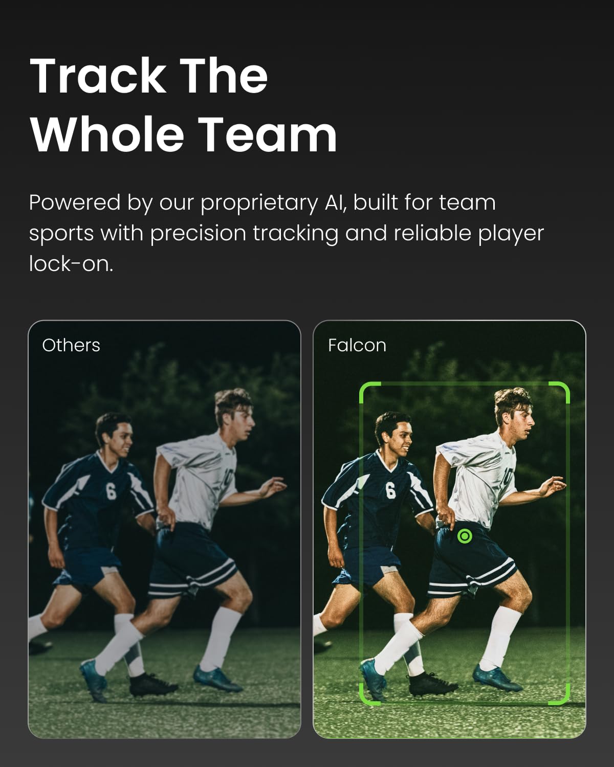 XbotGo Falcon All-in-One AI Action Camera, 4K Auto Tracking Sport Camera for Soccer, Basketball & Football, Dual-Lens Team Sports Recorder with Live Streaming, No Subscription Required (Edge Green)