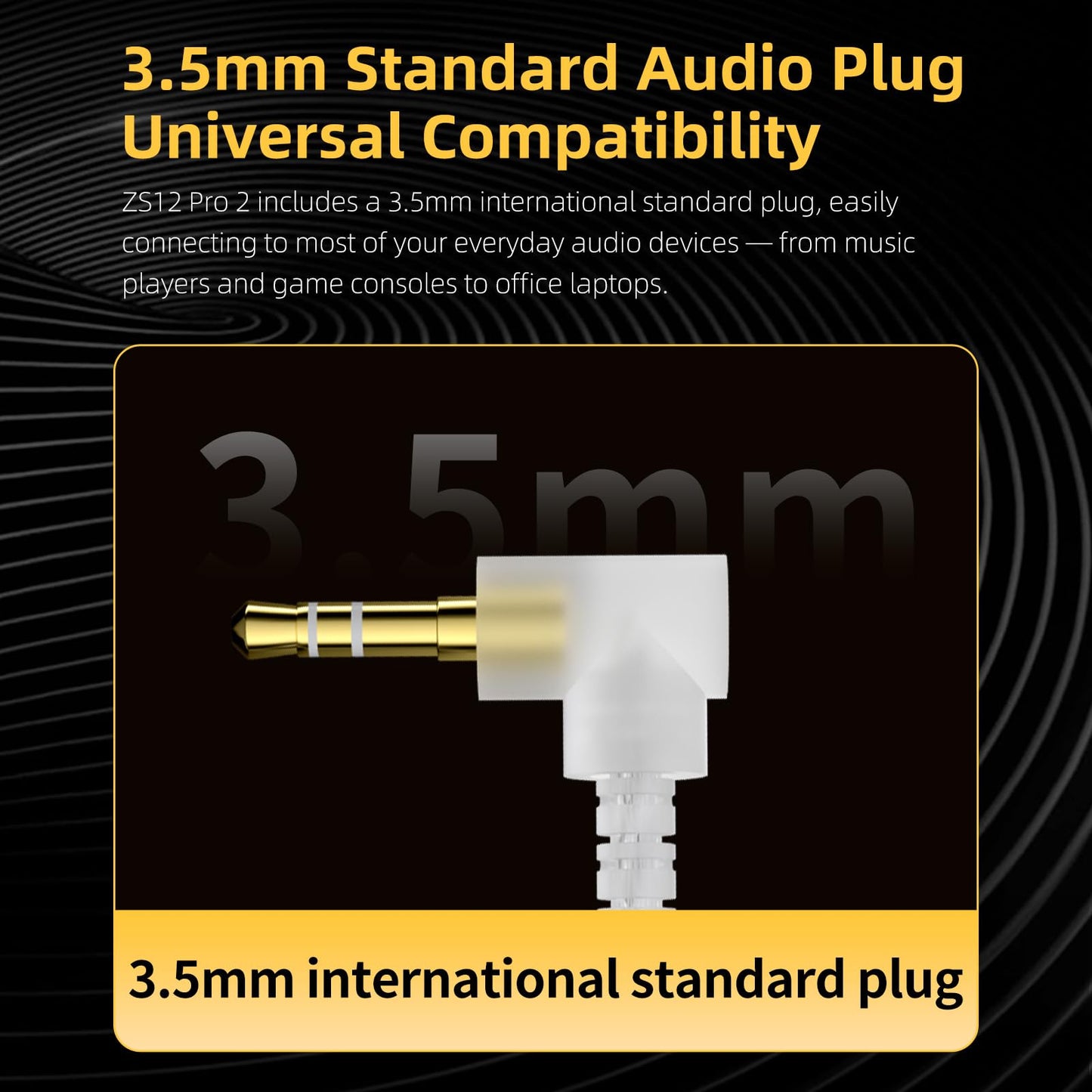 KZ ZS12 PRO 2 in Ear Monitor Headphones, 5BA+1DD 6 Hybrid Driver Gaming Earbuds Wired Earphones, HiFi Clarity Sound Immersive Bass IEMs for Gaming Musician Singer Audiophile (Black without Microphone)