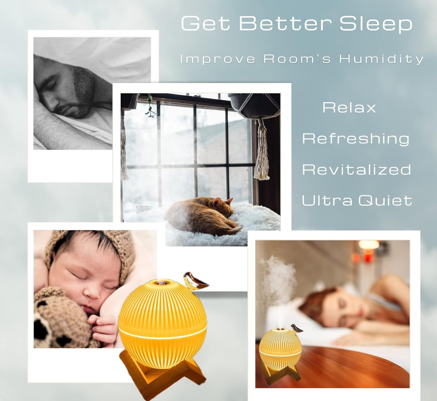 Lark Mini Humidifier - Portable Air Humidifier with USB for Bedroom, Desk, Plants & Baby Nursery, Auto Shut-Off