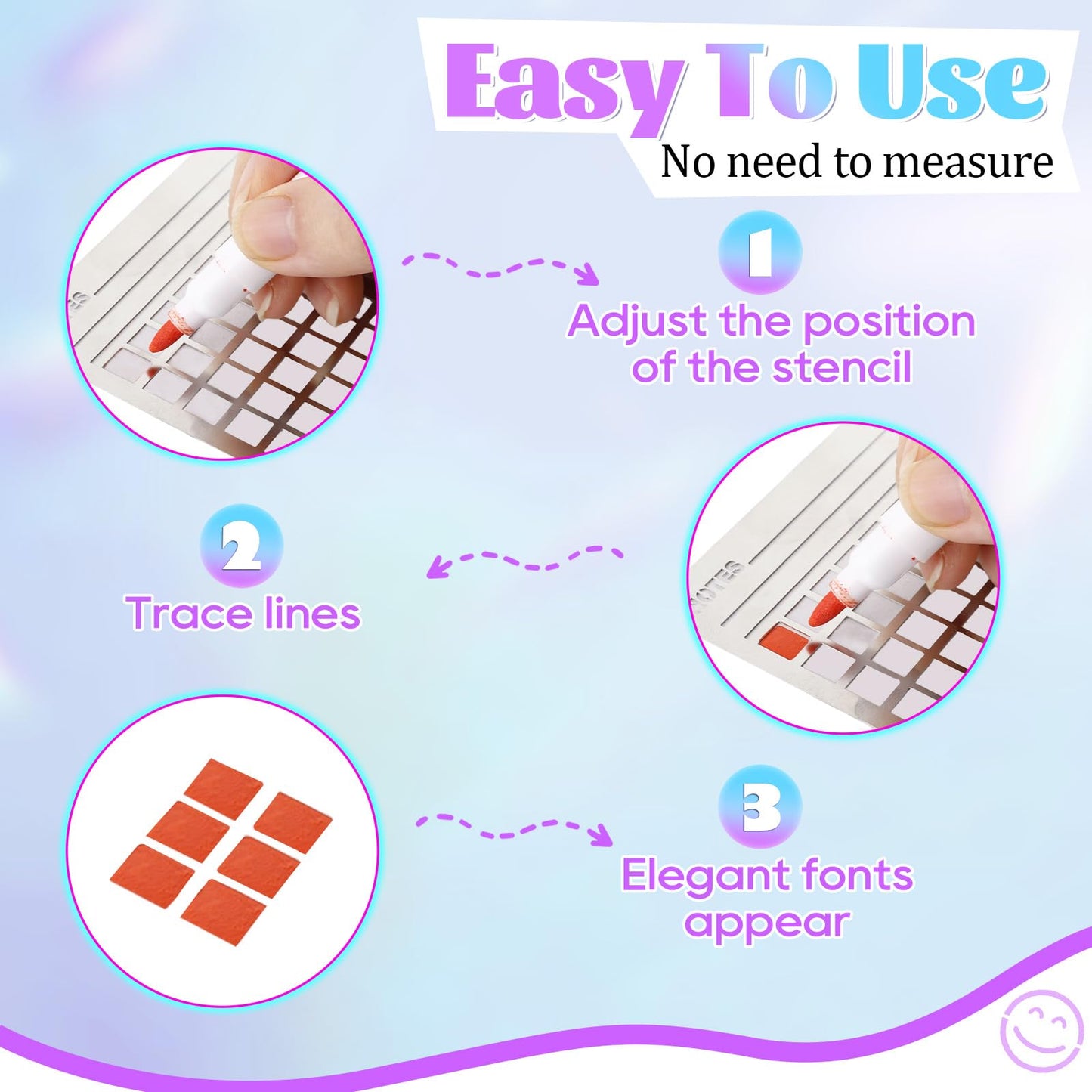 UCEC 3 Pack Metal Stencils for Journaling, Reusable Planner Stencils for Bullet Journal, Engraving & Scrapbooking, Metal Journal Templates for Habit Tracker, Calendar, Lists & DIY Crafts