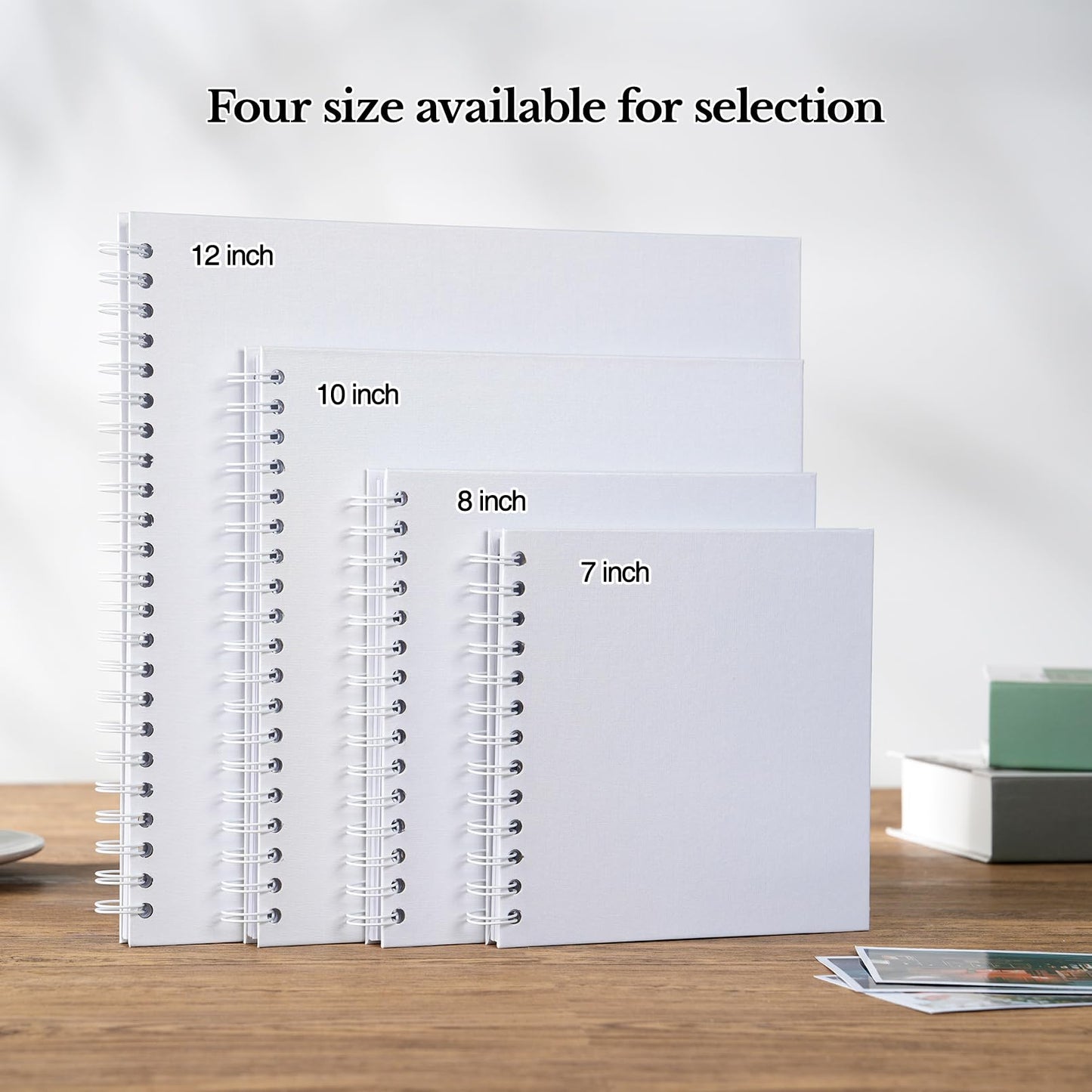 potricher 10 x 10 Inch DIY Scrapbook Album 40 Pages Hardcover Kraft Paper Scrap Book Photo Albums Memory Book for Wedding and Anniversary Family (White, 10 Inch)