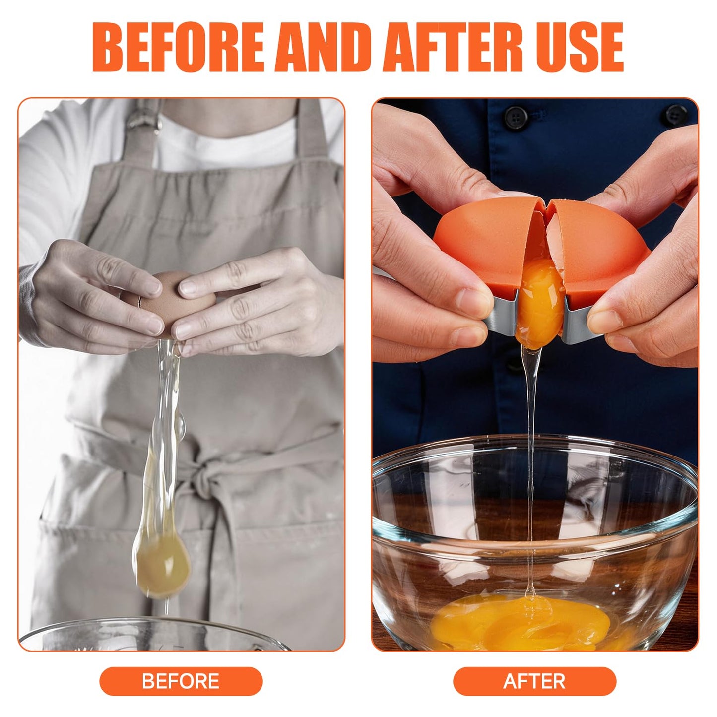 2PCS Egg Shell Opener,2026 Upgrade Stainless Steel Egg Cracker Tool,Multifunctional Egg Shell Opener for Raw & Hard-Boiled Eggs,Handheld Kitchen Gadget for Easy Peeling & Separating