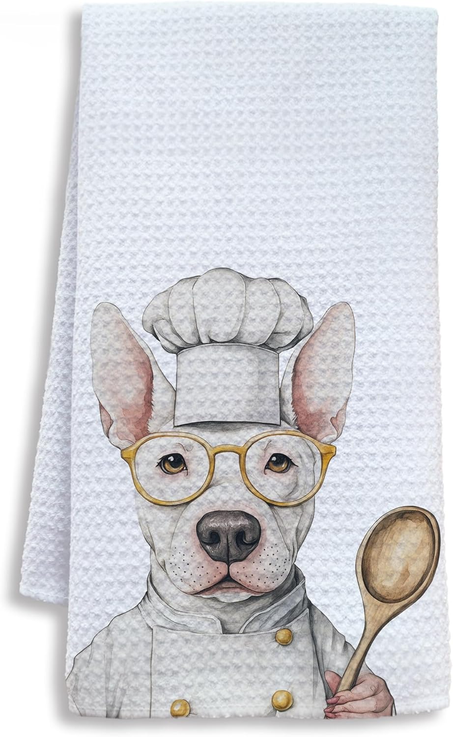 Shrago 16x24 Inch Funny Bull Terrier Dog Kitchen Towels, Bull Terrier Gifts for Women Dish Tea Towels for Kitchen, Dog