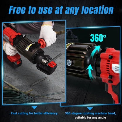 LOSCHEN 360-degree Rotation Cordless Rebar Cutter,Portable Handheld Rebar Cutting Saw,Electric Hydraulic Rebar Cutter,Cutting up from 3/20"(4mm) to 3/4 Inch #6 (20mm) Rebar (Li-ion Battery Version)