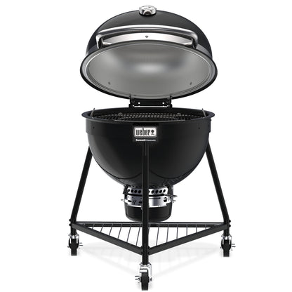 Weber Summit® Kamado E6 Charcoal Grill, Black – Dual‑Walled Insulated Steel Kamado with 24" Cooking Area, Porcelain‑Enameled Kettle & One‑Touch Cleaning System