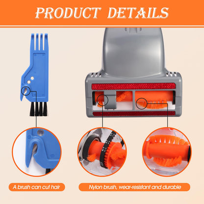 Upgraded Vacuum Pet Hair Power Brush Tool Attachment Compatible With Shark HV301 HV302 HV320 HV322 NV750 NV752 NV650 NV680 NV800 NV150 NV341 ZU560 ZU561 ZU60 ZU503AMZ Vacuum Replacement Parts Orange
