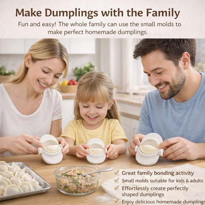 Dumpling Maker Set with Dough Cutter, Easy One-Press Dumpling & Pastry Press Mold for Home Cooking, No Leaking, Secure Seal, 3 Sizes (4", 3", 2.6")