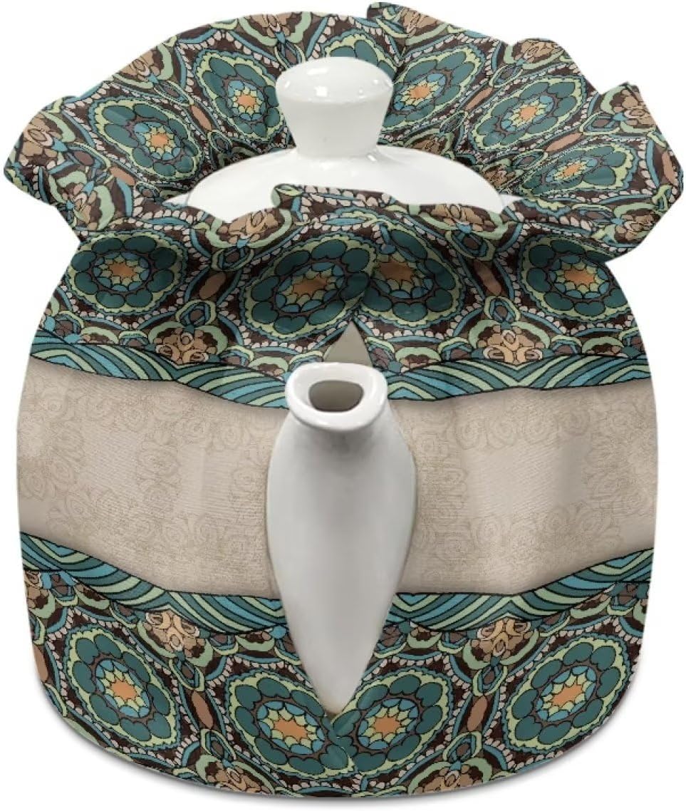 Boho Mandala Hummingbird Pattern Tea Cosy, Insulated Teapot Cover for Home Kitchen