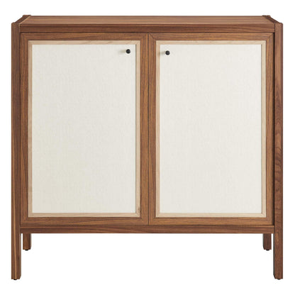 Modway Capri 33 Inch Sideboard Walnut, Hallway or Entryway Storage Cabinet with Doors, Mid-Century Modern Buffet Table or Credenza for Living or Dining Room