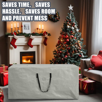 Cozypower Christmas 12ft Skeleton Storage Bag Fit up to 12ft Skeleton Christmas Tree Storage Bag Heavy Duty Extra Large Container with Durable Handles and Dual Zipper Totes 65 x 30 x 30 Inch (Grey)