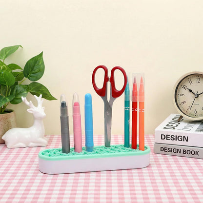 Elsjoy 3 Pack Silicone Makeup Brush Holder, Desktop Cosmetic Organizer Pen Holder, Sewing Tool Holder Beauty Tool Organizer Stand for Brush, Scissors, Toothbrush