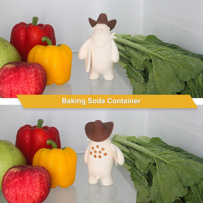 Baking Soda Holder for Fridge, Reusable Deodorant Container, 5.1x3.1 Inches (White-1 Pack)