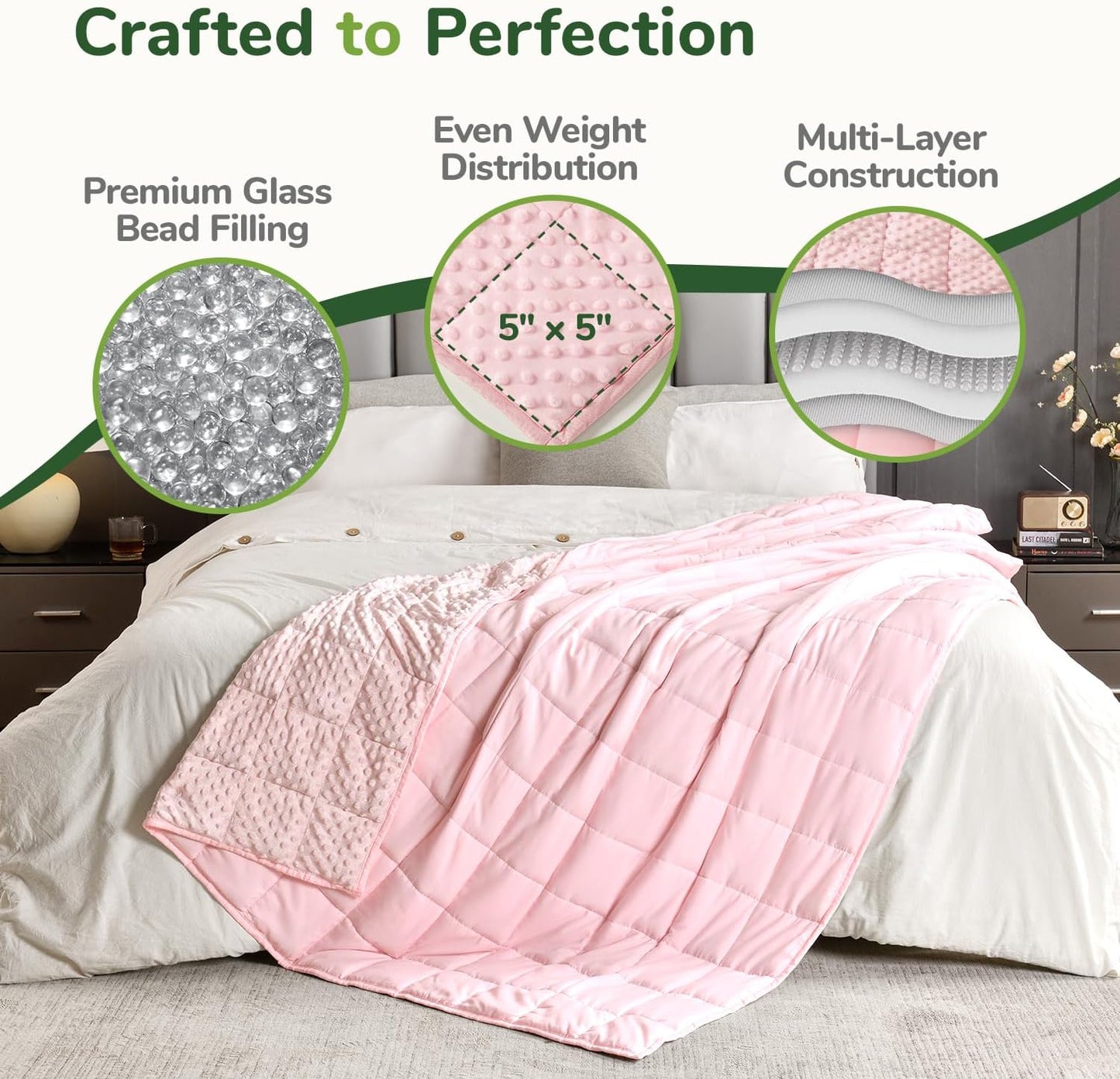 15lbs (60"80", Sivio Weighted Blankets for Adult Queen), Breathable Soft Minky Weighted Throw Blanket Queen for All