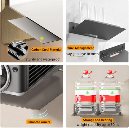Projector Wall Mount Shelf Floating, Metal Projector Shelf for Wall, No Drilling Projector Stand for Cable Box