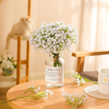Veryhome 10PCS Fake Babys Breath Flowers - Artificial White Gypsophila for DIY Floral Bouquets